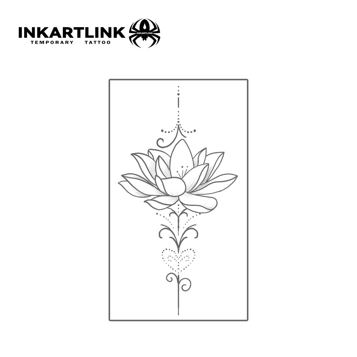 Lotus Heart Temporary Tattoo,Lasts To 15 Days New Technology Magic Waterproof Semi Permanent Sticker