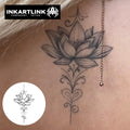 Lotus Heart Temporary Tattoo,Lasts To 15 Days New Technology Magic Waterproof Semi Permanent Sticker