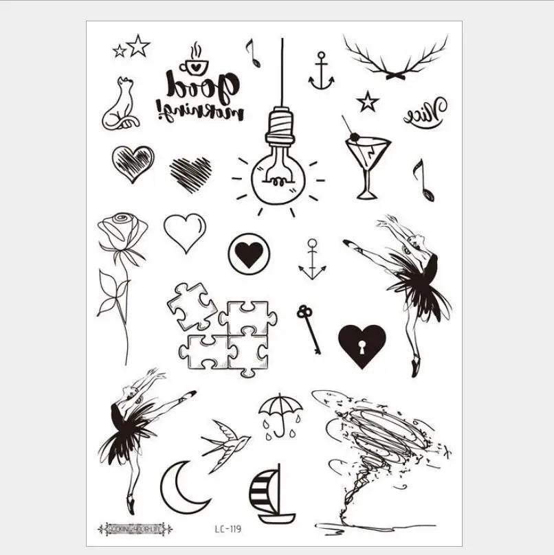 Waterproof Temporary Tattoos For Men Fake Sticker Sleeve Body Art Face Back Bull Skull Eye Animal Stuff Transfer Stickers T1886