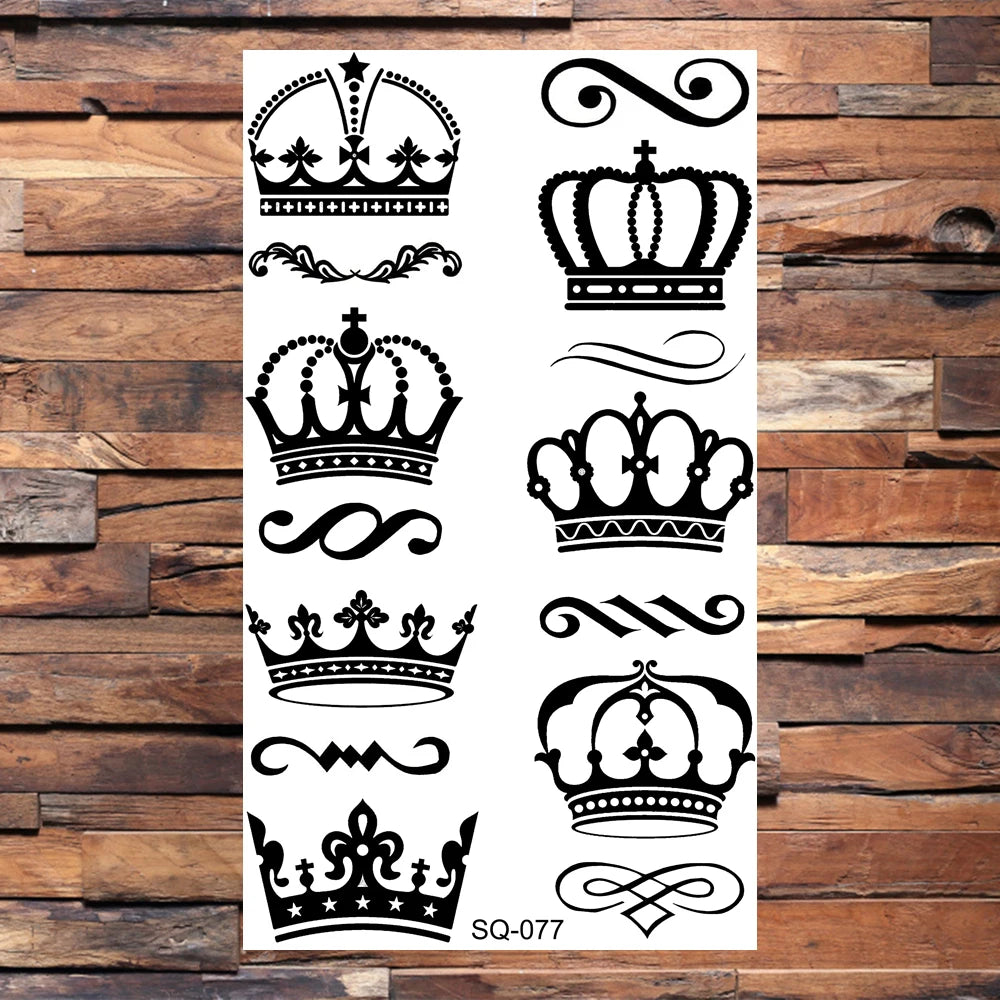 Black Lips Temporary Tattoos For Women Men Realistic Eye Skull Planet String Fake Tattoo Sticker Hand Body Tatoos Hot Sale Small