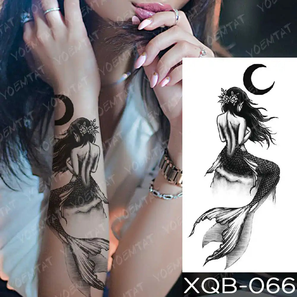 Waterproof Temporary Tattoo Sticker Moon Rose Mandala Lotus Flash Tattoos Lion Fox Flowers Body Art Arm Fake Tatoo Women Men