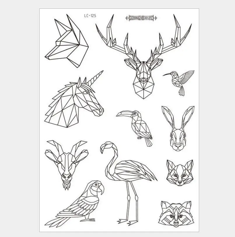 Waterproof Temporary Tattoos For Men Fake Sticker Sleeve Body Art Face Back Bull Skull Eye Animal Stuff Transfer Stickers T1886