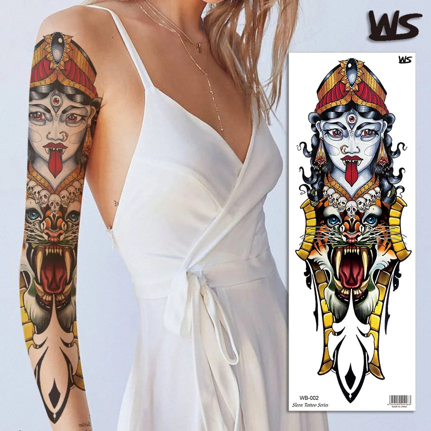 sexy tattoo stockings thigh leg temporary tatoos for women girls body stickers flowers peonies carp fish dragon snake tattoo big