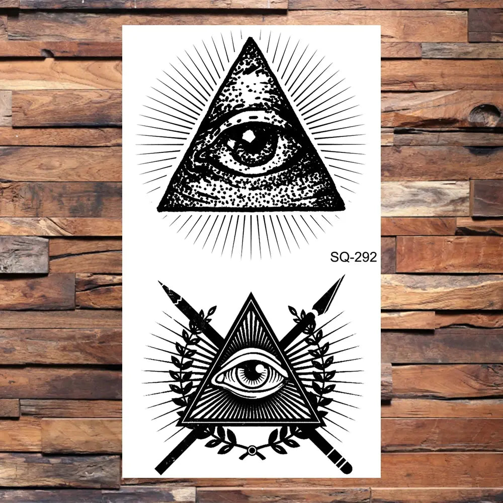 Black Lips Temporary Tattoos For Women Men Realistic Eye Skull Planet String Fake Tattoo Sticker Hand Body Tatoos Hot Sale Small