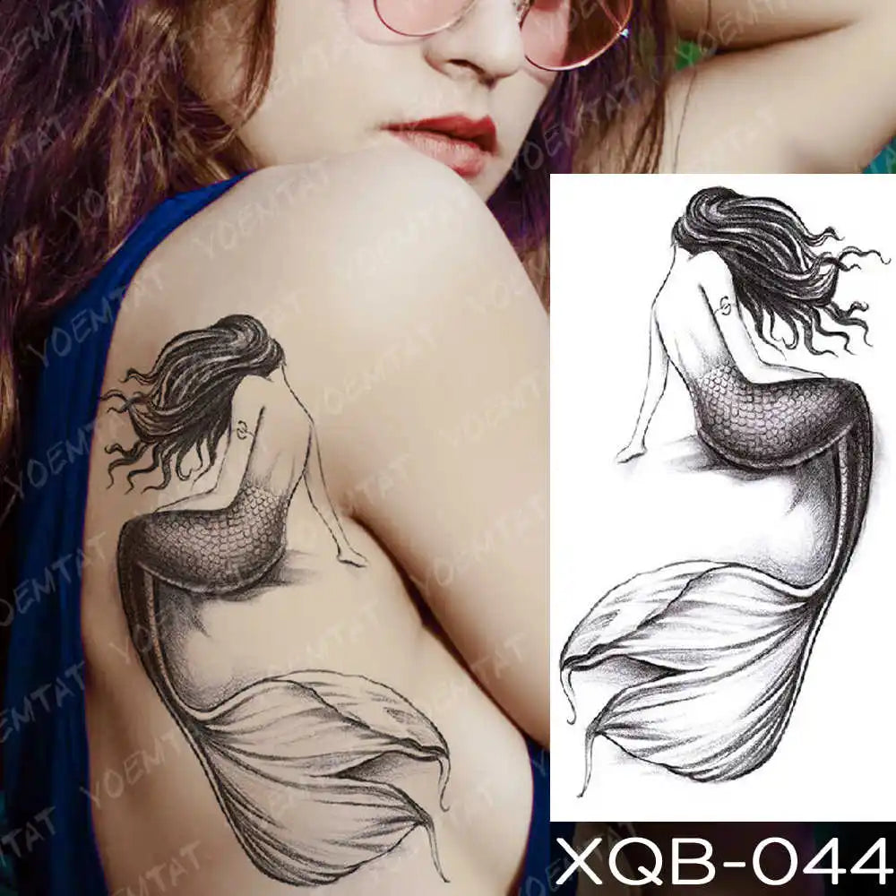 Waterproof Temporary Tattoo Sticker Moon Rose Mandala Lotus Flash Tattoos Lion Fox Flowers Body Art Arm Fake Tatoo Women Men