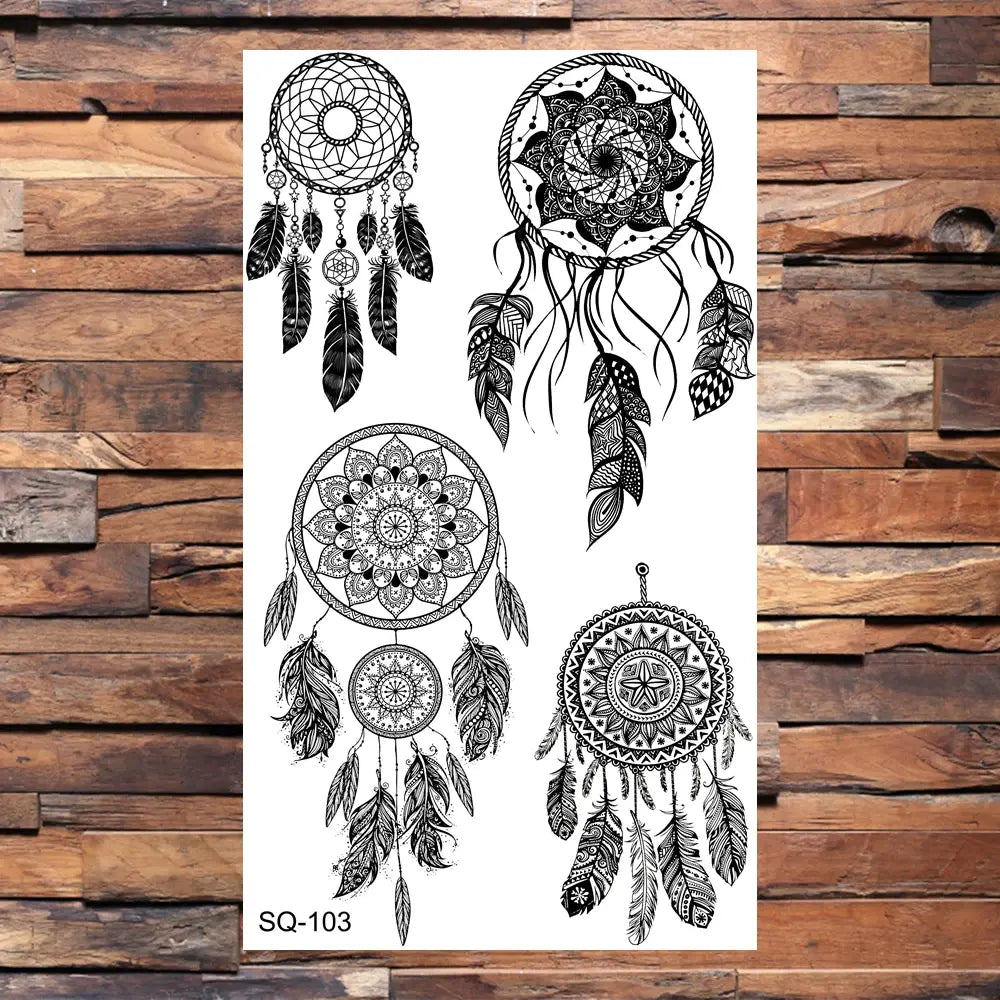 Black Lips Temporary Tattoos For Women Men Realistic Eye Skull Planet String Fake Tattoo Sticker Hand Body Tatoos Hot Sale Small