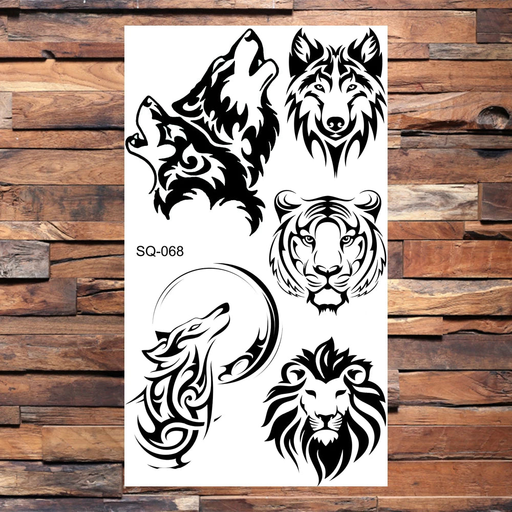 Black Lips Temporary Tattoos For Women Men Realistic Eye Skull Planet String Fake Tattoo Sticker Hand Body Tatoos Hot Sale Small