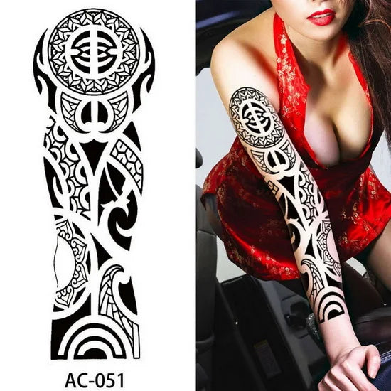 Big Arm Temporary Tattoo Sticker Colorful Peony rose flowers Fake Tattoo Sleeves Flash Tatto Waterproof Body/leg Art paint Women