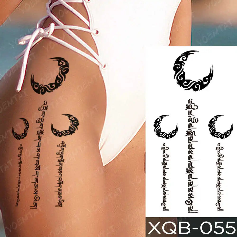 Waterproof Temporary Tattoo Sticker Moon Rose Mandala Lotus Flash Tattoos Lion Fox Flowers Body Art Arm Fake Tatoo Women Men