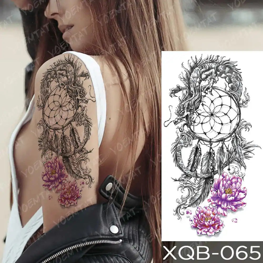 Waterproof Temporary Tattoo Sticker Moon Rose Mandala Lotus Flash Tattoos Lion Fox Flowers Body Art Arm Fake Tatoo Women Men