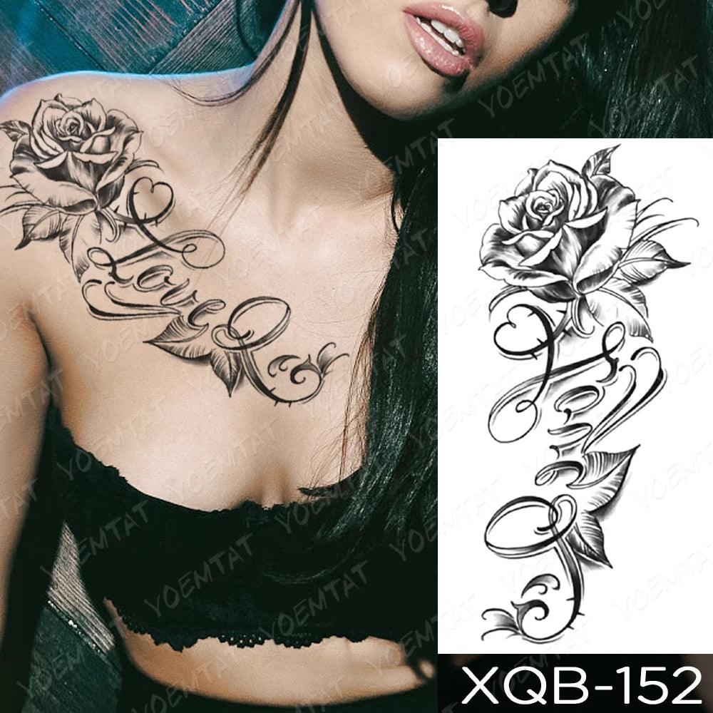 Waterproof Temporary Tattoo Sticker FLowers Dream Catcher Flash Tattoos Flowers Bird Rose Body Art Arm Fake Sleeve Tatoo Women