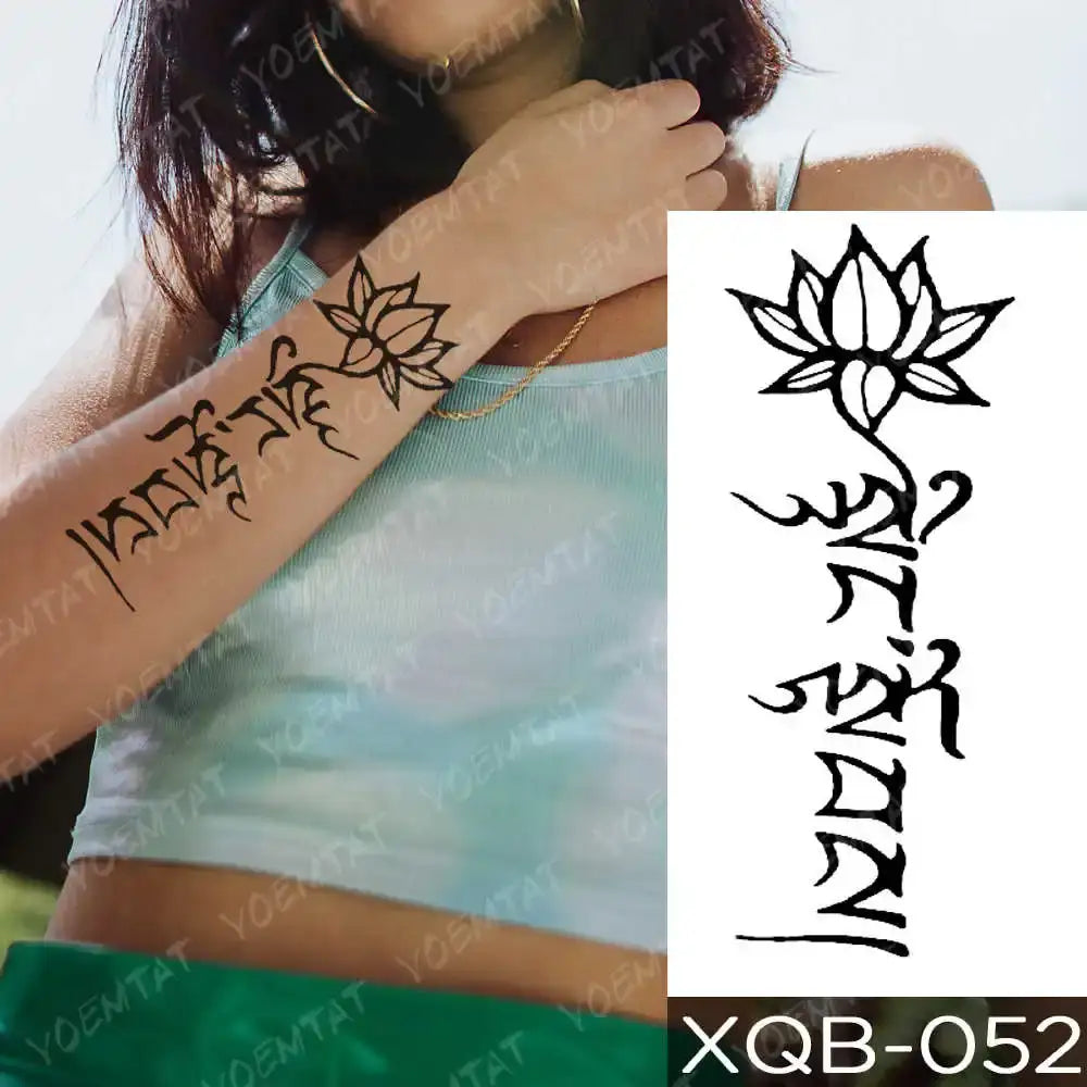 Waterproof Temporary Tattoo Sticker Moon Rose Mandala Lotus Flash Tattoos Lion Fox Flowers Body Art Arm Fake Tatoo Women Men