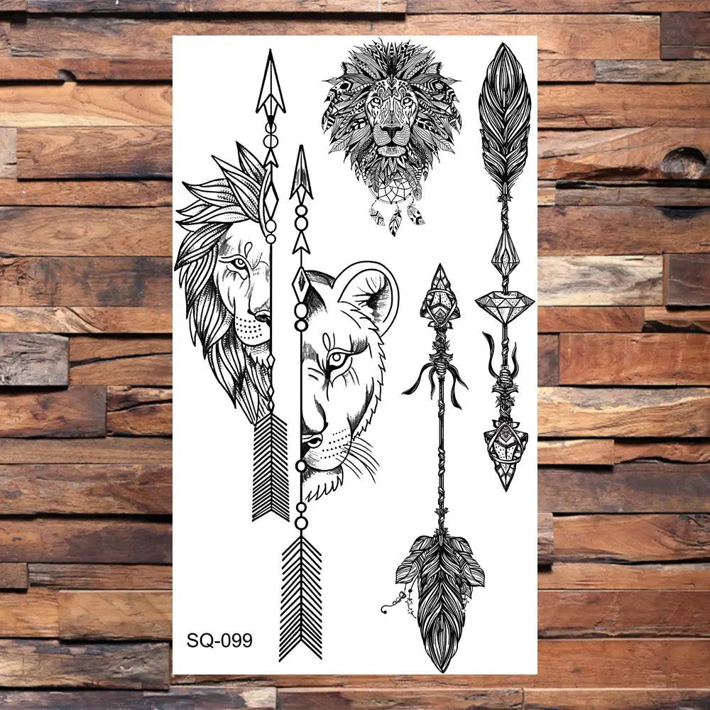 Black Lips Temporary Tattoos For Women Men Realistic Eye Skull Planet String Fake Tattoo Sticker Hand Body Tatoos Hot Sale Small