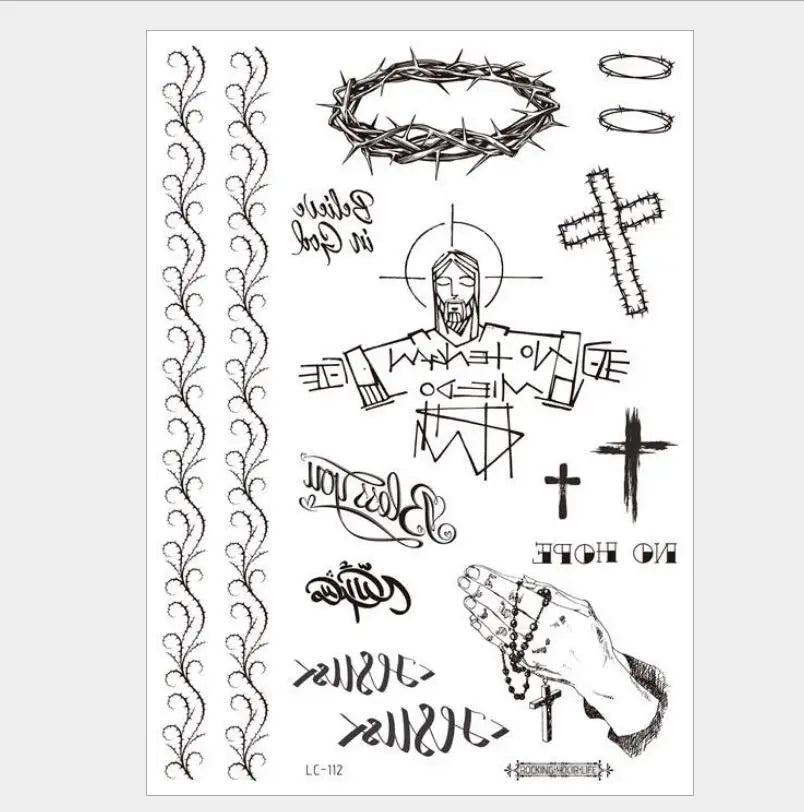Waterproof Temporary Tattoos For Men Fake Sticker Sleeve Body Art Face Back Bull Skull Eye Animal Stuff Transfer Stickers T1886