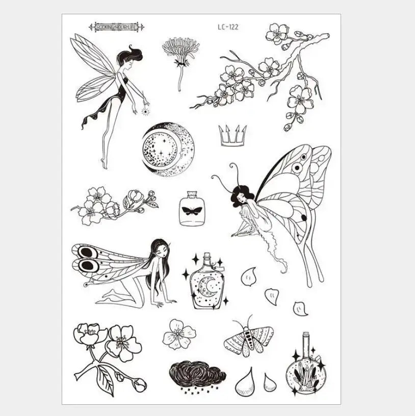 Waterproof Temporary Tattoos For Men Fake Sticker Sleeve Body Art Face Back Bull Skull Eye Animal Stuff Transfer Stickers T1886