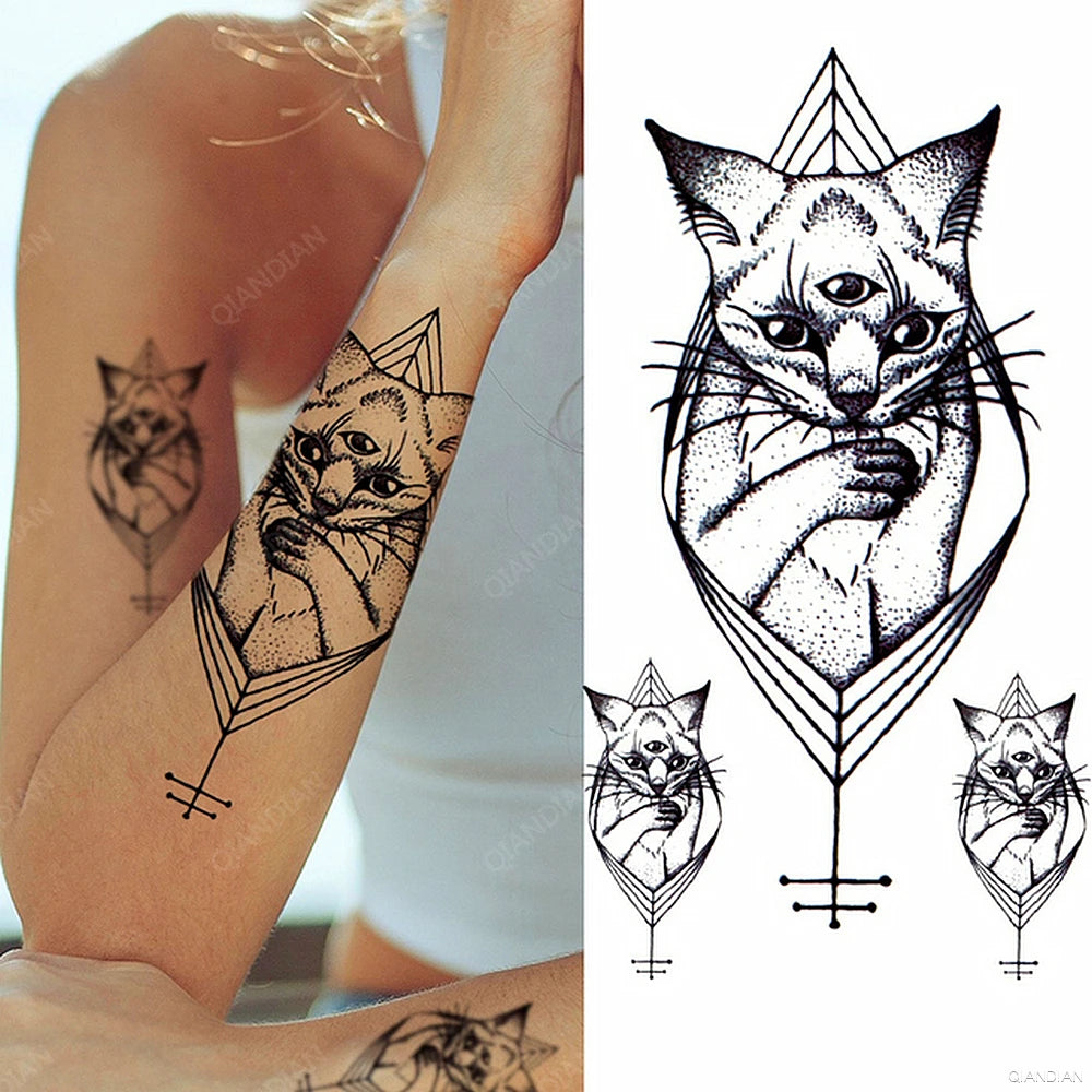 Watercolor Arm Letter Temporary Tattoos Sleeve English Word Lip Print Feather Decorate Realistic Fake Body Women Totem Sticker