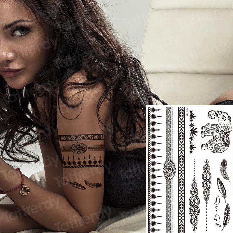sexy tatoo for women temperary tattoo leg stocking black henna lace tattoo sticker girl water fake tatoo decal big size body art