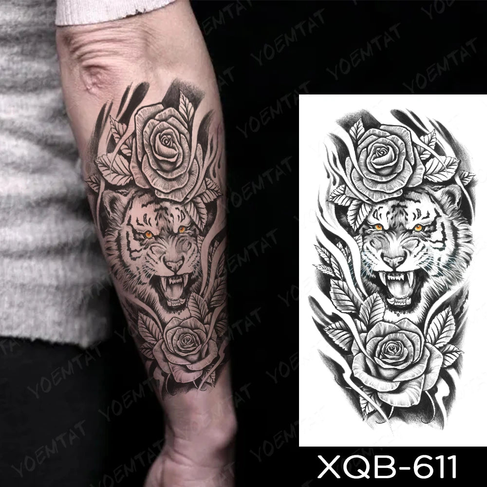 Waterproof Temporary Tattoo Sticker Butterfly Flower Totem Flash Tatto Y2k Style Body Art Arm Leg Waist Fake Tatoo Men Women