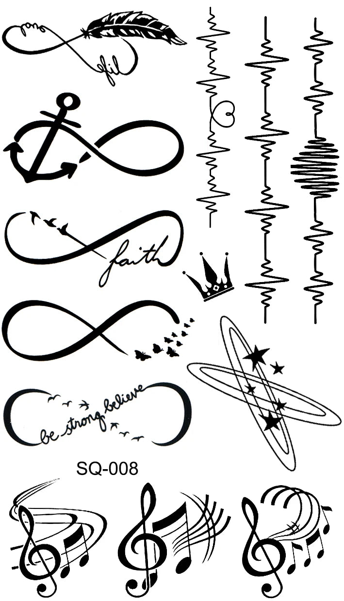 AQ-066 Women Sexy Finger Wrist Flash Fake Tattoo Liberty Small swallow Birds Flying Design Waterproof Temporary Tattoos Stickers