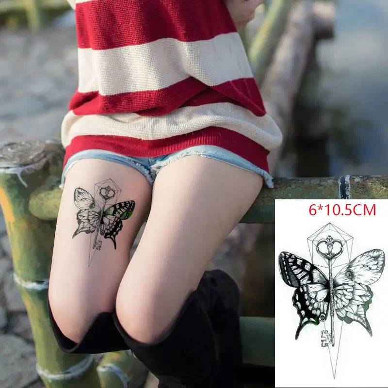 Waterproof Temporary Tattoo Sticker creative crawling black snake personality Flash Tatto Fake Tatoo For Girl Women Men
