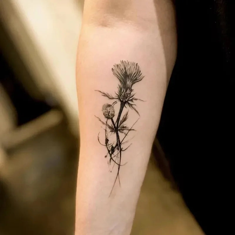 Herbal Juice Rose Flower Temporary Tattoos for Women Arm Sexy Punk Waterproof Tattoo Stickers Art Lasting Floral Fake Tattoo