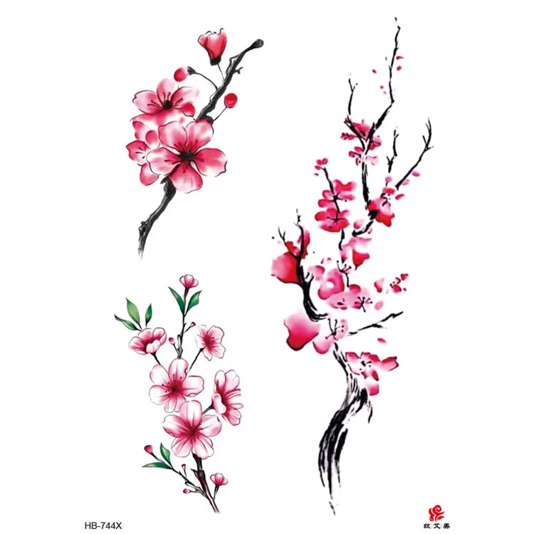 Waterproof Temporary Tattoo Sticker Butterfly Flower wing fake tatto flash tatoo tatouage temporaire waist chest for women girl