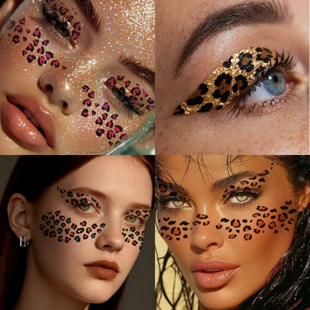 10pcs Water Transfer Leopard Print Tattoo Stickers Instant Fake Temporary Tattoo Waterproof Easy To Use Body Art Sticker Cosplay