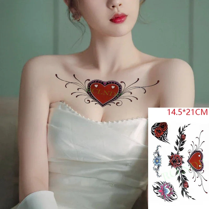 Waterproof Temporary Tattoo Sticker Butterfly Flower wing fake tatto flash tatoo tatouage temporaire waist chest for women girl