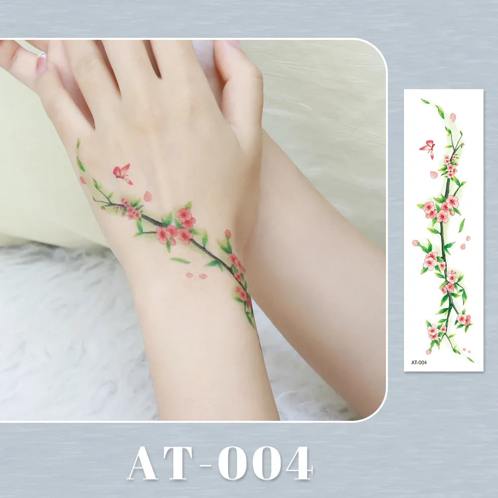 Waterproof Temporary Tattoo Sticker flower Wristband Wrist ankle should Tatto Flash Tatoo Fake Arm Hand Body Tatouage for Women