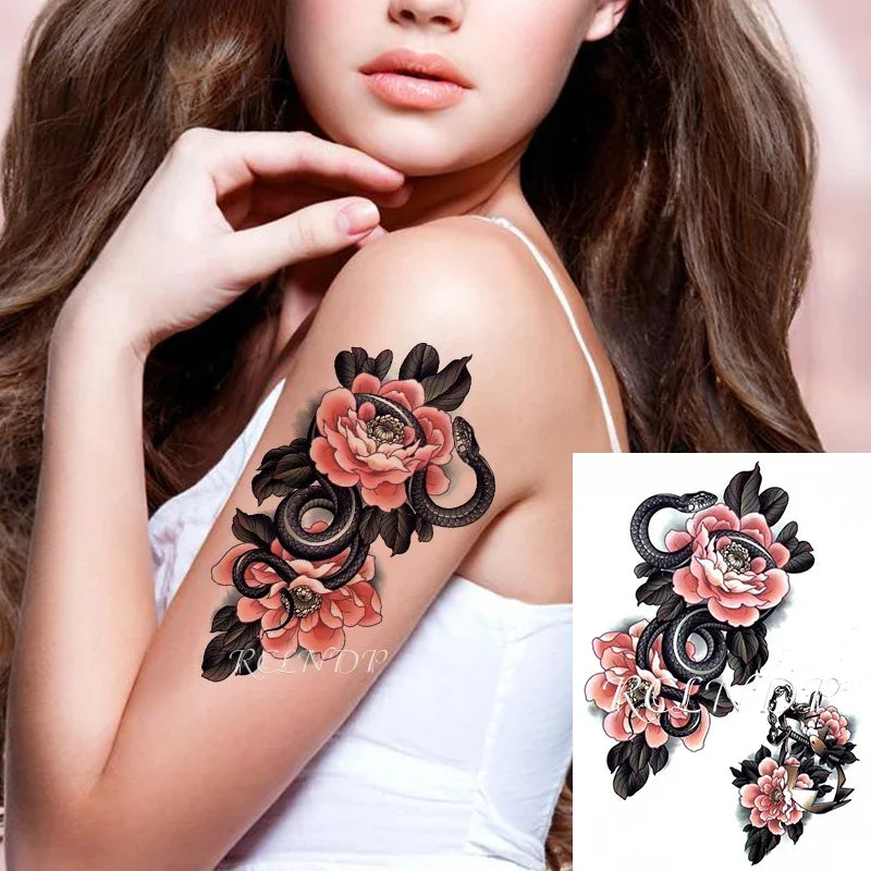 Waterproof Temporary Tattoo Sticker Butterfly Flower wing fake tatto flash tatoo tatouage temporaire waist chest for women girl