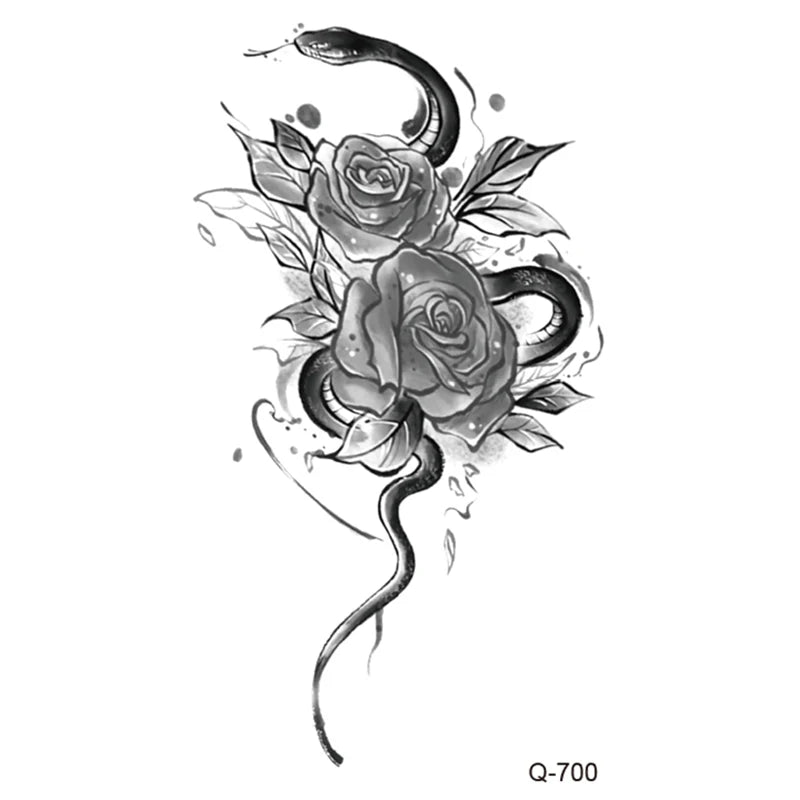 Small Animal Wolf Lion Scorpion Men Waterproof Temporary Tattoo Sticker Wing Sword Helmet Body Art Wrist Neck Fake Mini Tatoo