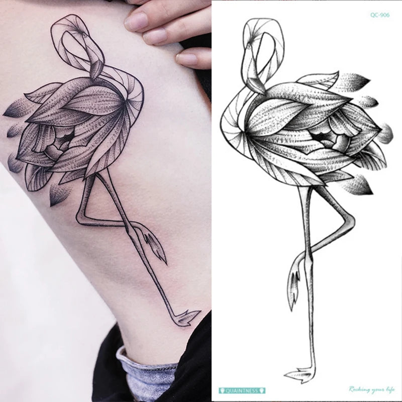 Temporary Tattoo Black Flower Tattoo Sleeves Water Transfer Tatoo Sticker Peony Rose Tattoos Body Art Sexy Tatoo Girl Arm Legs