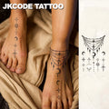 Waterproof Mehndi Design Semi-permanent Tattoos, Hands, Temporary Tattoos, Star and Moon Bracelet， Waterproof, Realistic Fake Ta