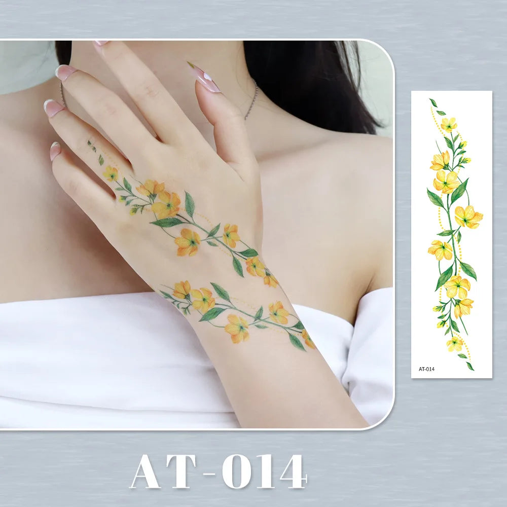 Waterproof Temporary Tattoo Sticker flower Wristband Wrist ankle should Tatto Flash Tatoo Fake Arm Hand Body Tatouage for Women