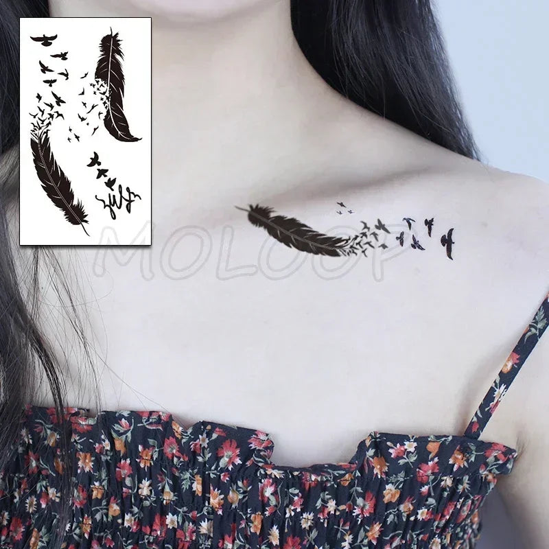 Waterproof Temporary Tattoo Sticker bird animal pattern small Tatoo Stickers Flash Fake Tattoos for girl Men Women kid