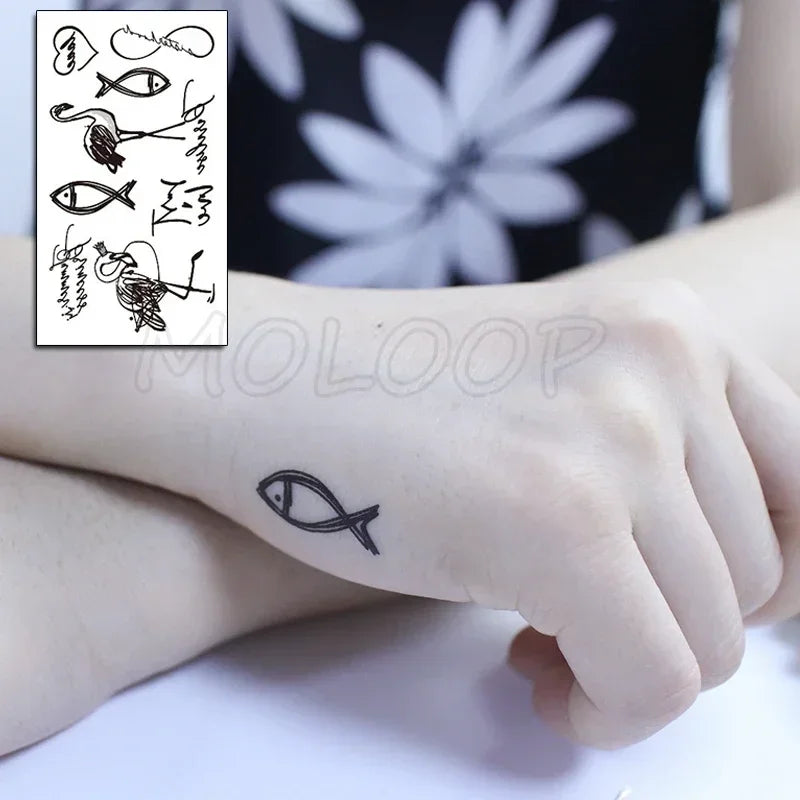 Waterproof Temporary Tattoo Sticker bird animal pattern small Tatoo Stickers Flash Fake Tattoos for girl Men Women kid