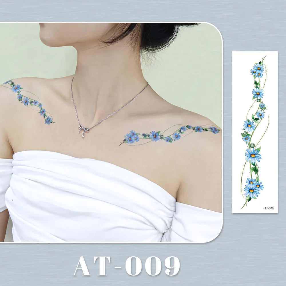 Waterproof Temporary Tattoo Sticker flower Wristband Wrist ankle should Tatto Flash Tatoo Fake Arm Hand Body Tatouage for Women