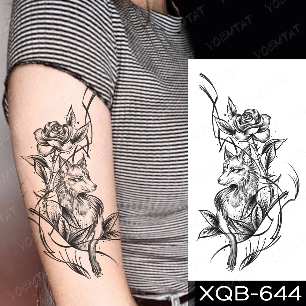 Waterproof Temporary Tattoo Sticker Butterfly Flower Totem Flash Tatto Y2k Style Body Art Arm Leg Waist Fake Tatoo Men Women