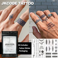 2-Piece Semi-Permanent Tattoo Set |   Geometric Flower Ring Tattoo Stickers, Mini Tattoos, Finger Tattoos |   Waterproof Tattoos for Men, Realistic Tattoos, Tattoos for Women's Hands, Magic Tattoos, Lasts 1-2 Weeks, Perfect G