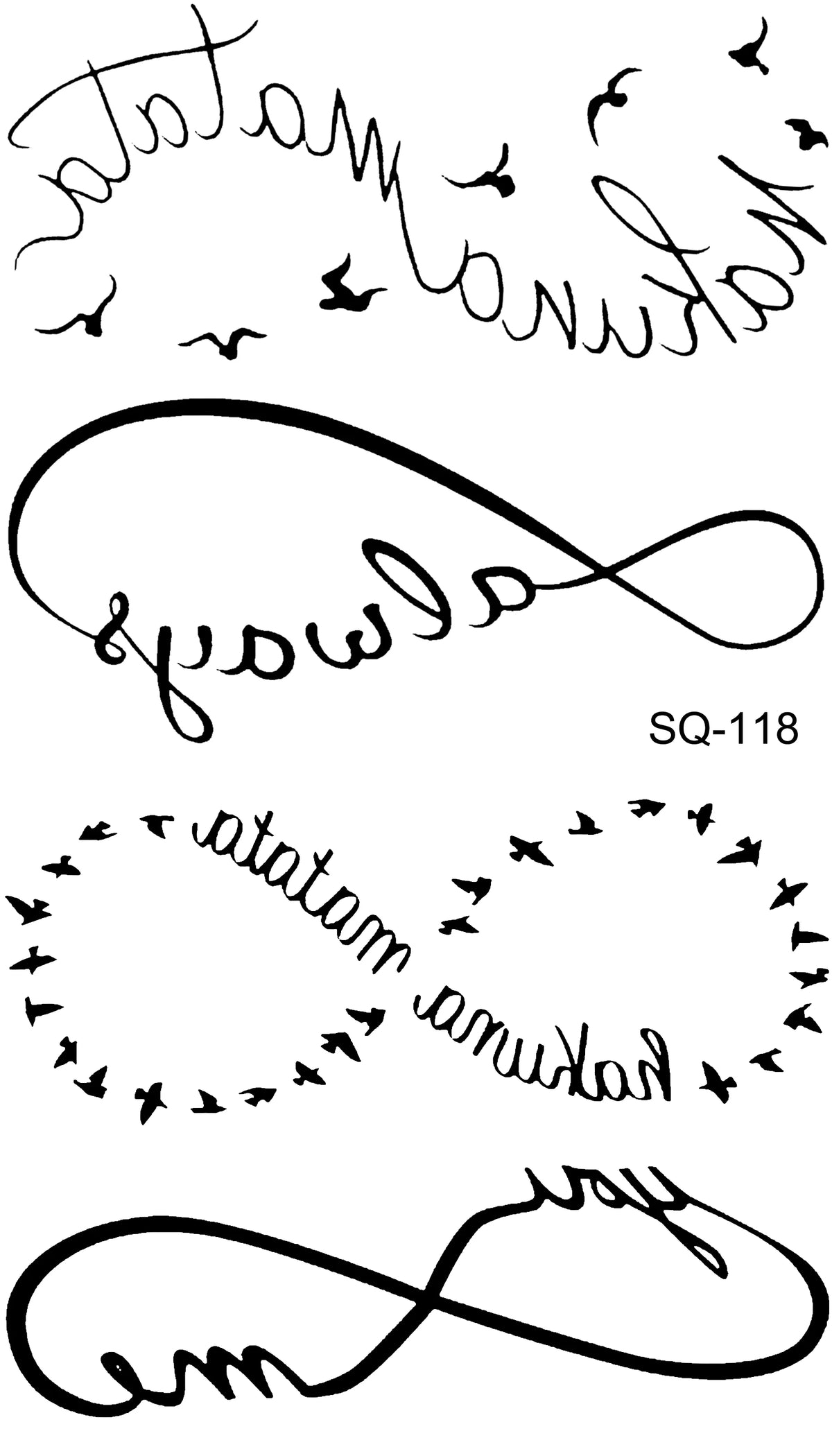 AQ-066 Women Sexy Finger Wrist Flash Fake Tattoo Liberty Small swallow Birds Flying Design Waterproof Temporary Tattoos Stickers
