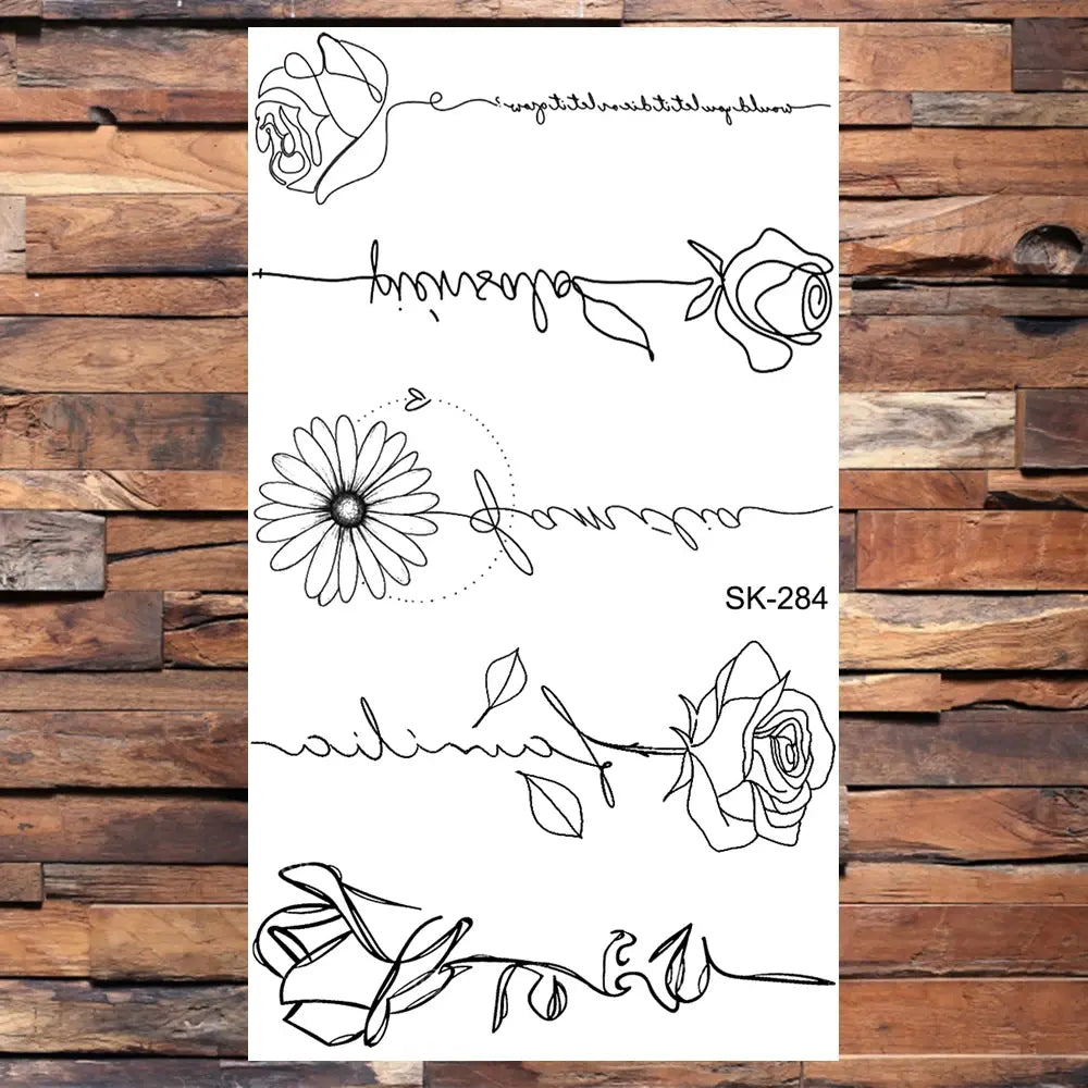 AQ-066 Women Sexy Finger Wrist Flash Fake Tattoo Liberty Small swallow Birds Flying Design Waterproof Temporary Tattoos Stickers