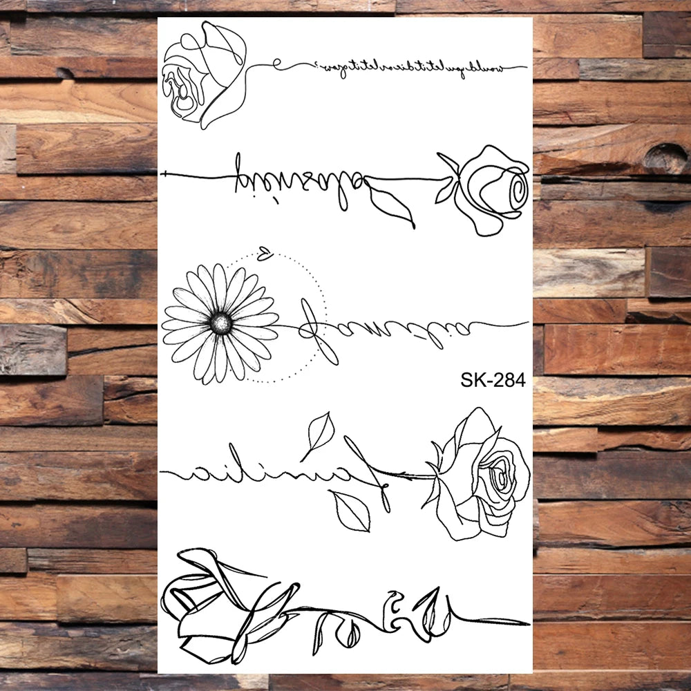 AQ-066 Women Sexy Finger Wrist Flash Fake Tattoo Liberty Small swallow Birds Flying Design Waterproof Temporary Tattoos Stickers