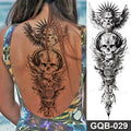 Rose Peony Flower Temporary Tattoo Full Arm Sleeve Leg Thigh Waist Women Body Art Waterproof Tattoo Stickers Large Size 48*17Cm