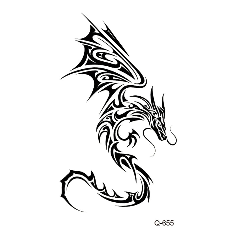Small Animal Wolf Lion Scorpion Men Waterproof Temporary Tattoo Sticker Wing Sword Helmet Body Art Wrist Neck Fake Mini Tatoo