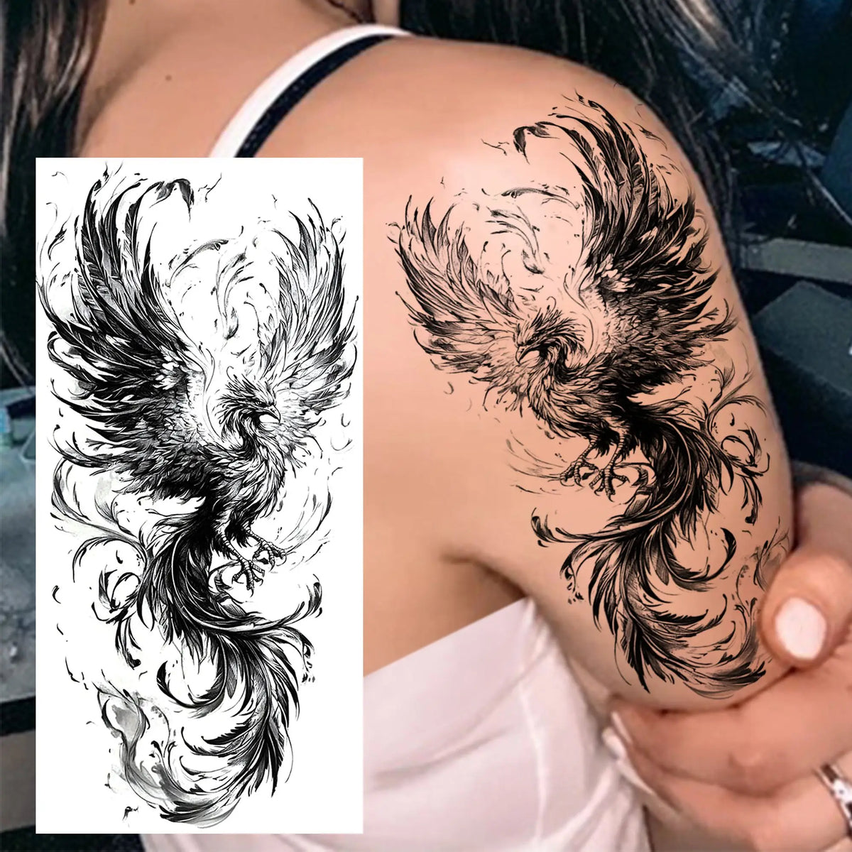 1 Sheet Snake With Rose Flowers Temporary Tattoos For Women Girls Waterproof Realistic Fake Tattoos Long Lasting Arm Leg Sticker
