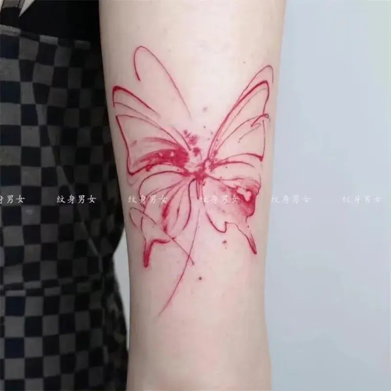 Y2K Butterfly Tattoos Waterproof Fake Tattoo for Woman Girls Wrist Clavicle Sexy Temporary Tattoos Simple Sexy Tattoo Stickers