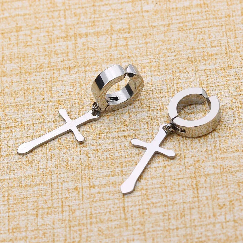 1 pairs No Piercing Earrings Stainless Steel Clip-on Fake Earring Round Ear Clip For Women Men Punk Party Fashion Sexy Jewelry