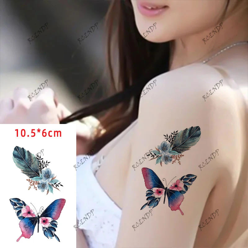 Waterproof Temporary Tattoo sticker whale small fake tatto stickers flash tatoo hand foot tattoos for girl men women kids