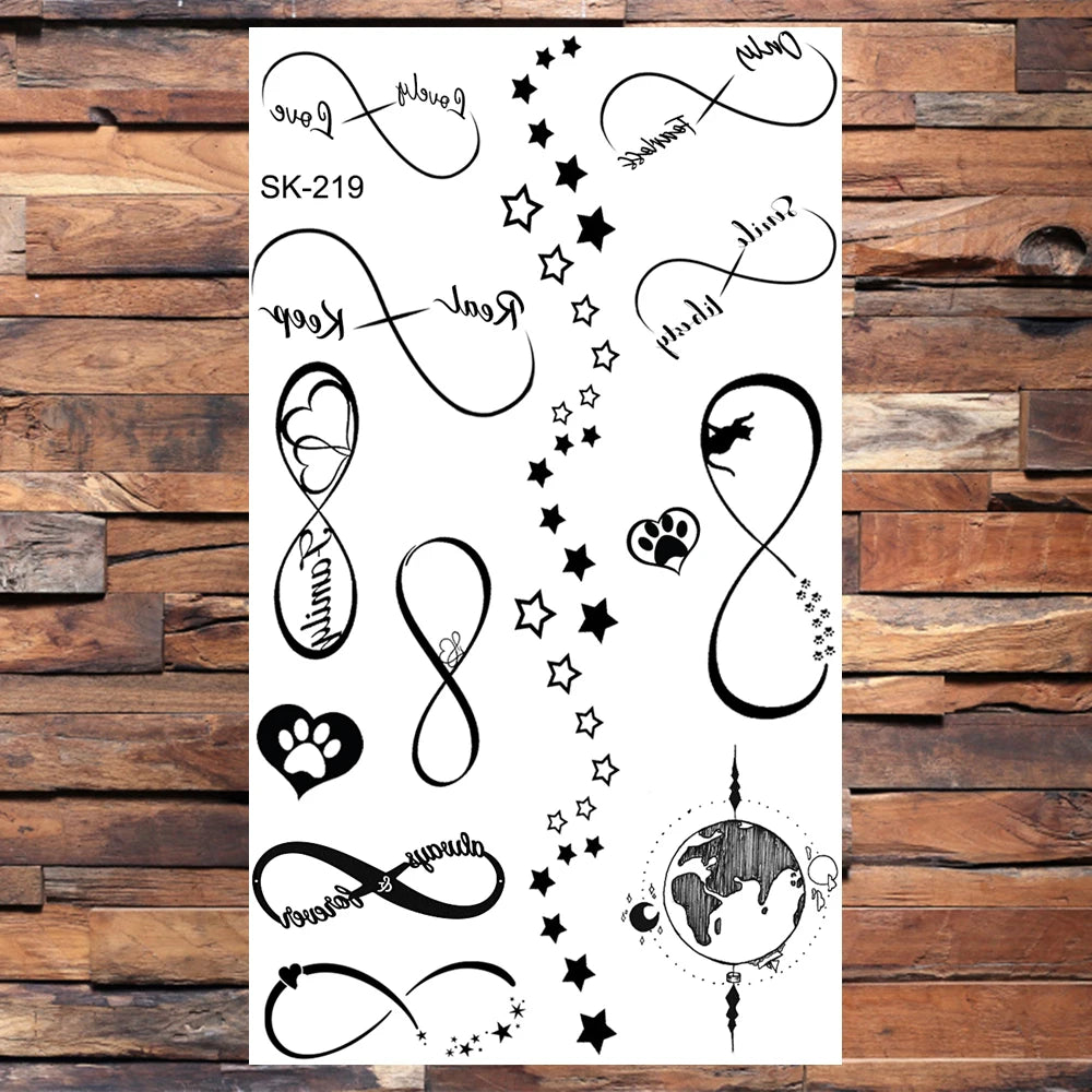 AQ-066 Women Sexy Finger Wrist Flash Fake Tattoo Liberty Small swallow Birds Flying Design Waterproof Temporary Tattoos Stickers