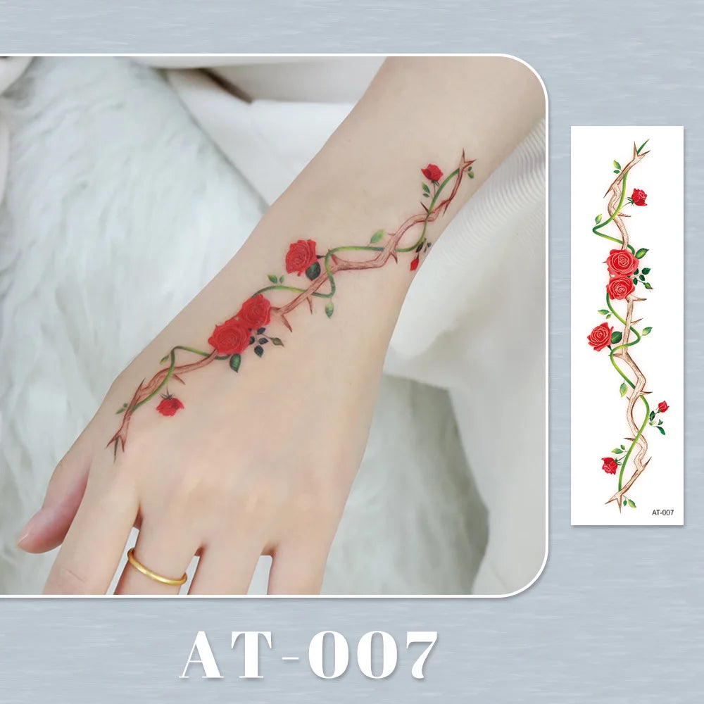 Waterproof Temporary Tattoo Sticker flower Wristband Wrist ankle should Tatto Flash Tatoo Fake Arm Hand Body Tatouage for Women